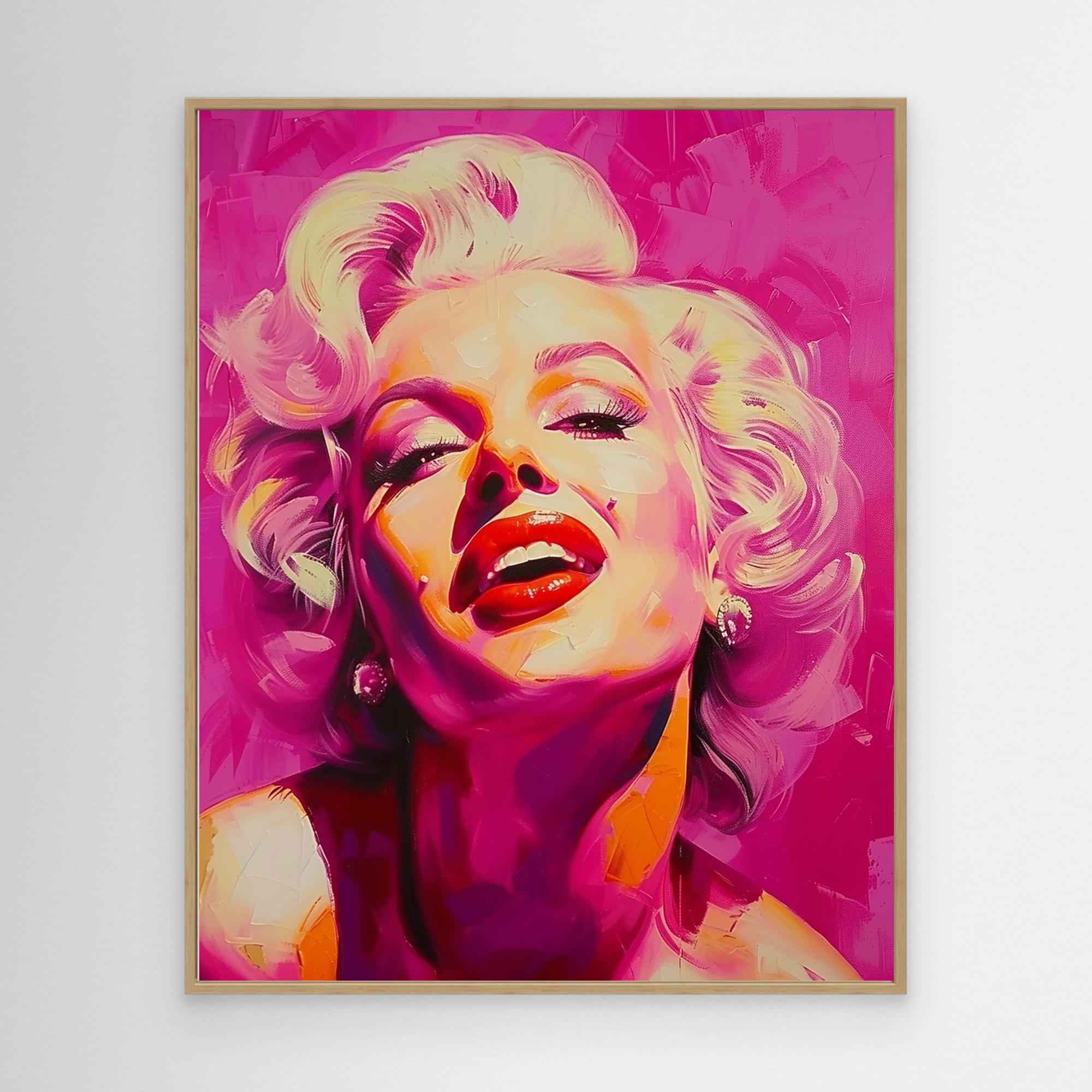 Glam Pink Pop Art Portrait | Bedroom Wall Art Canvas