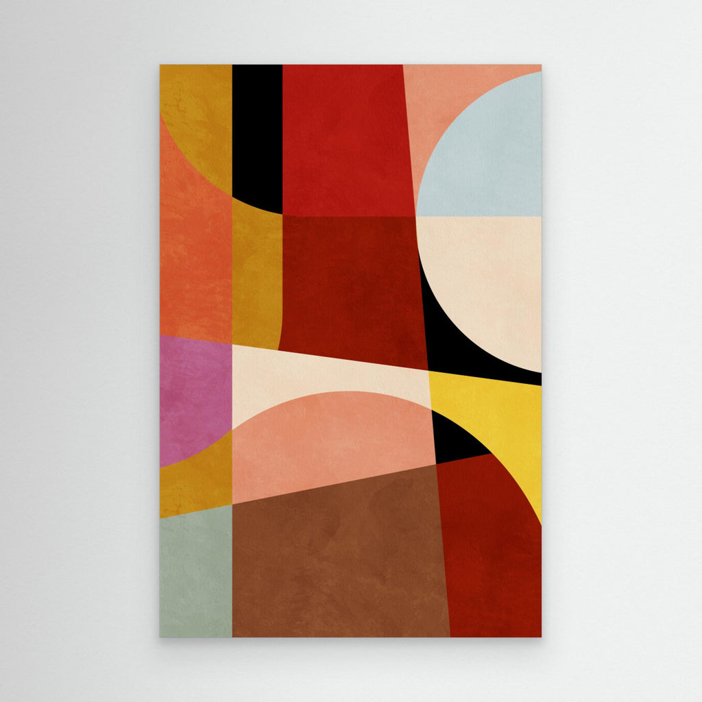 Bauhaus Abstract Shapes – Vibrant Hallway Wall Art - Framed Pop Art