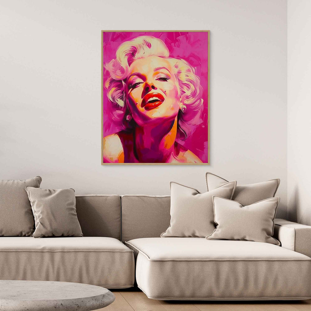 Glam Pink Pop Art Portrait | Bedroom Wall Art Canvas
