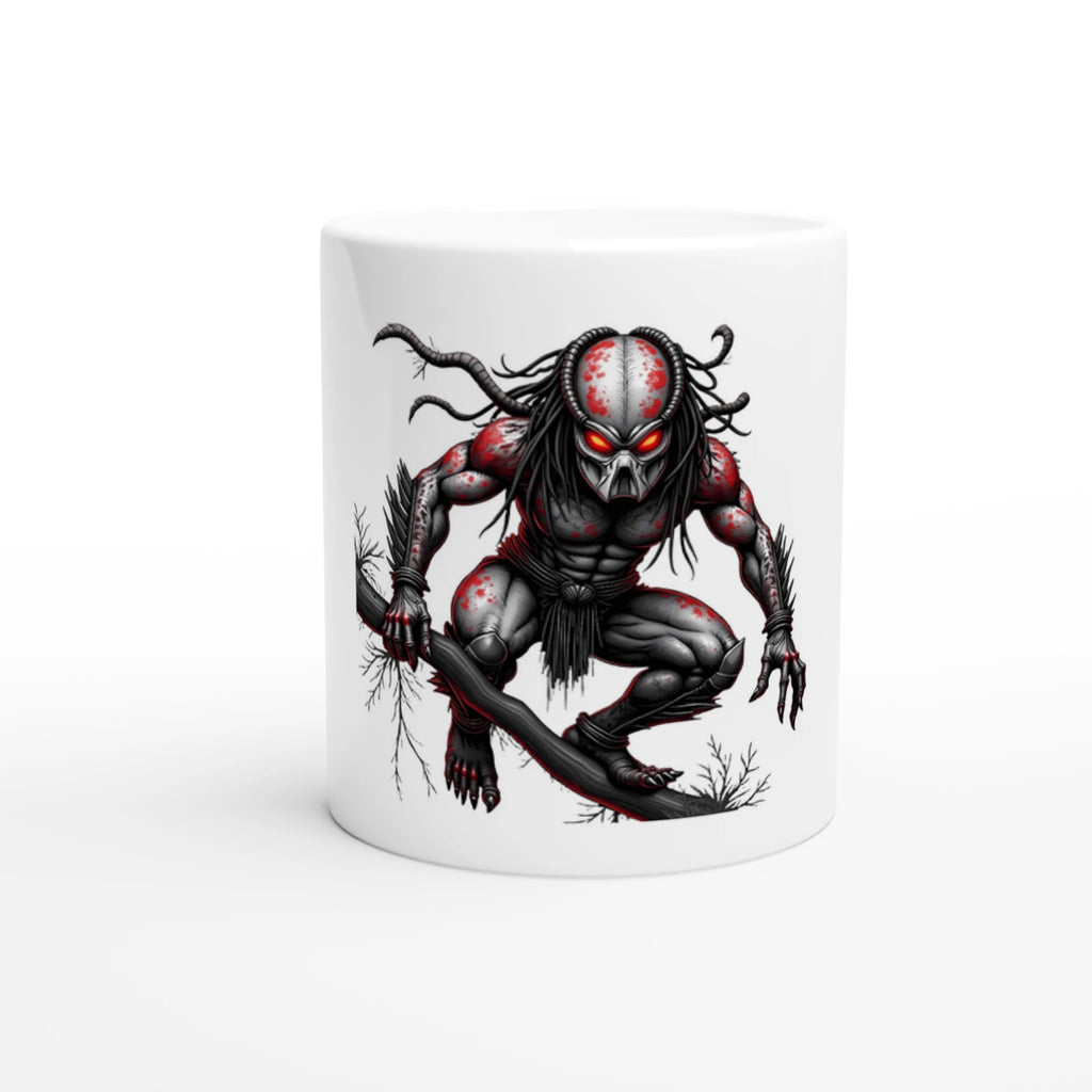 Galactic Hunter Ceramic Mug | Sci-Fi Warrior Coffee Cup - Framed Pop Art
