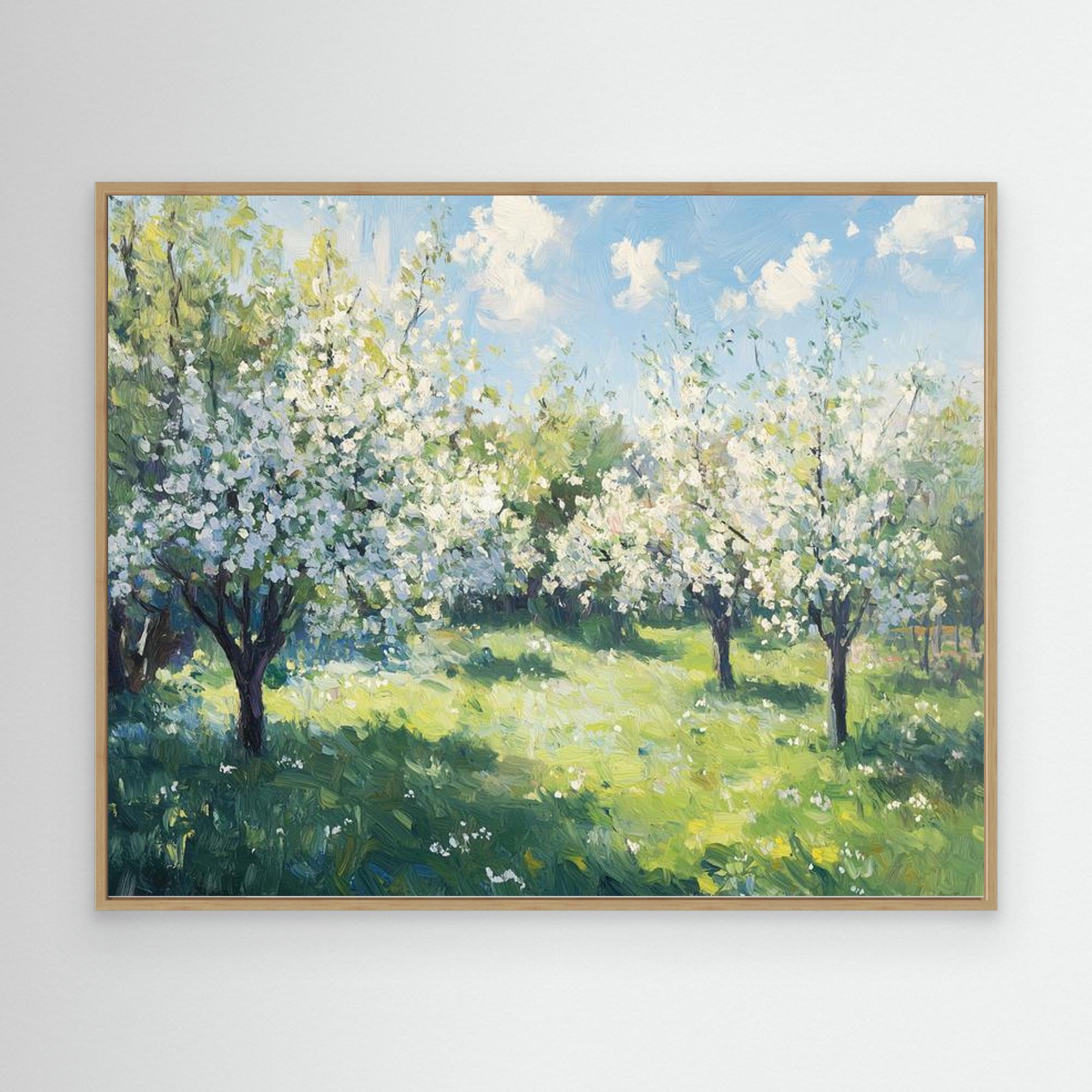 Spring Blossom Orchard Canvas Wall Art for Living Room