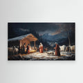 Rustic Nativity Canvas Print for Christmas Living Room