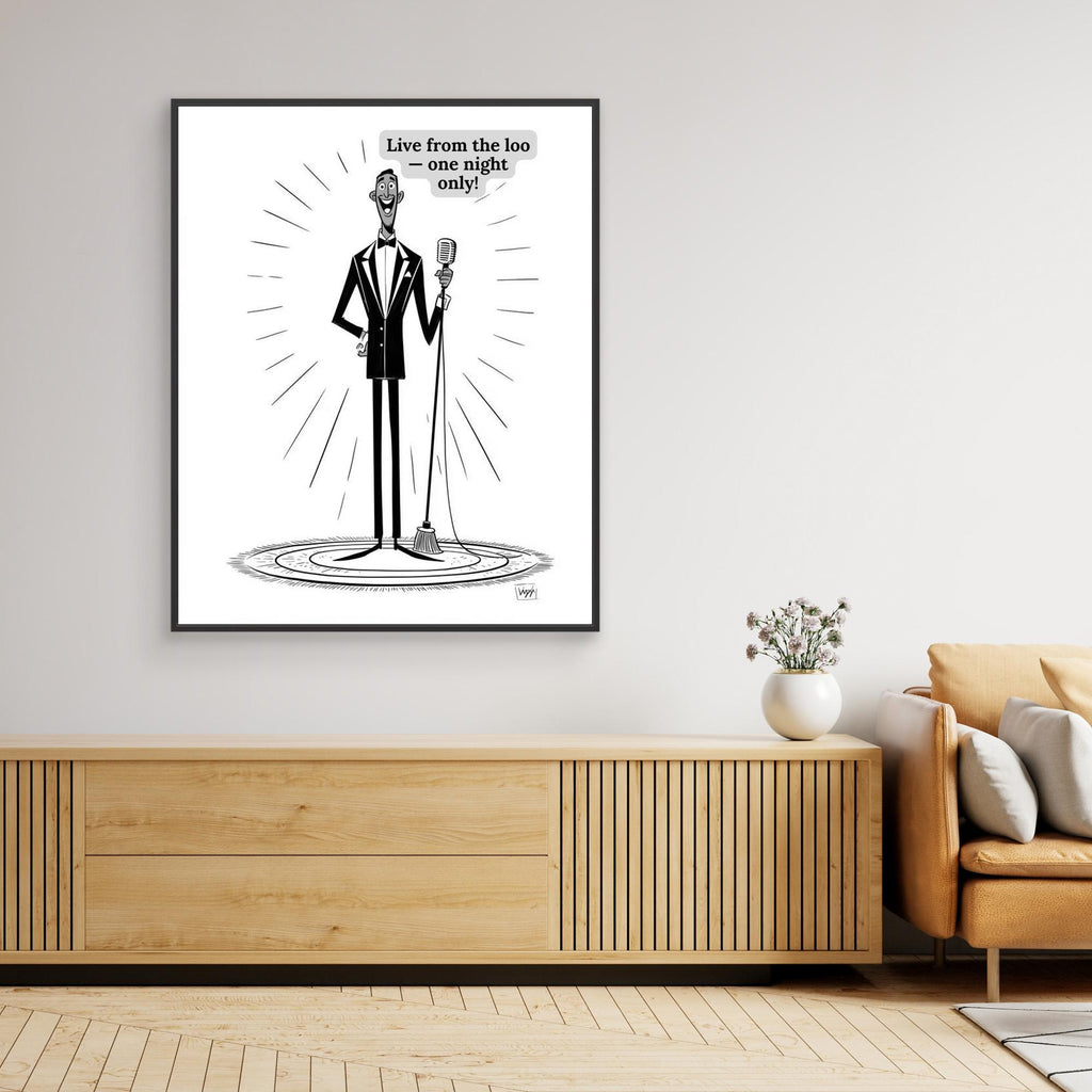 Live From The Loo Bathroom Art | Funny Musical Wall Print