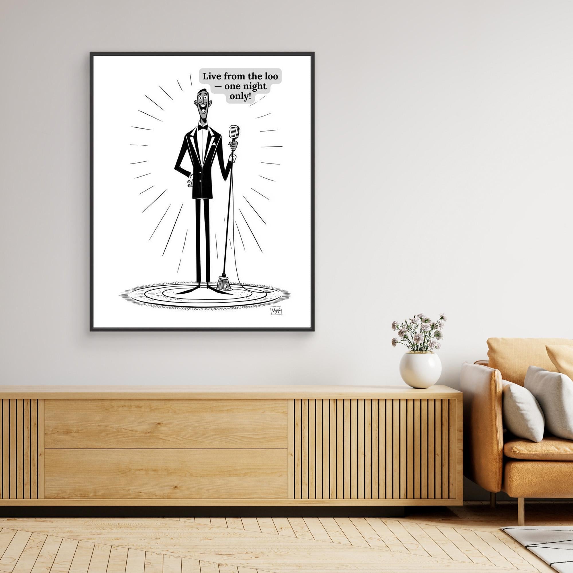 Live From The Loo Bathroom Art | Funny Musical Wall Print