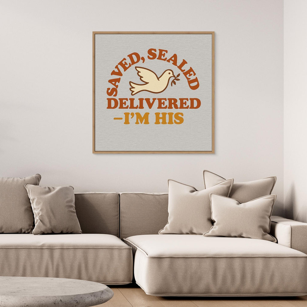 Saved Sealed Delivered Wall Art | Christian Nursery Quote