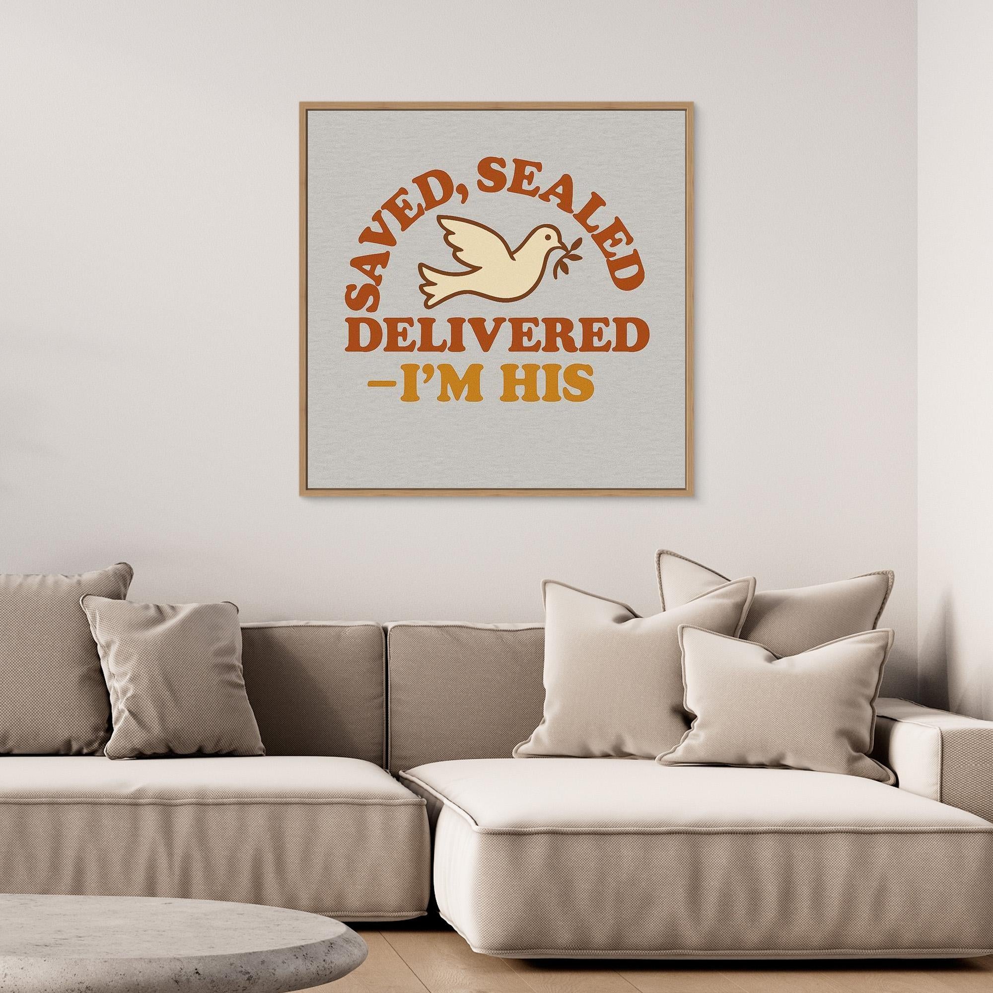 Saved Sealed Delivered Wall Art | Christian Nursery Quote