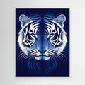 Blue Tiger Wall Art | Framed Canvas Animal Print - Framed Pop Art