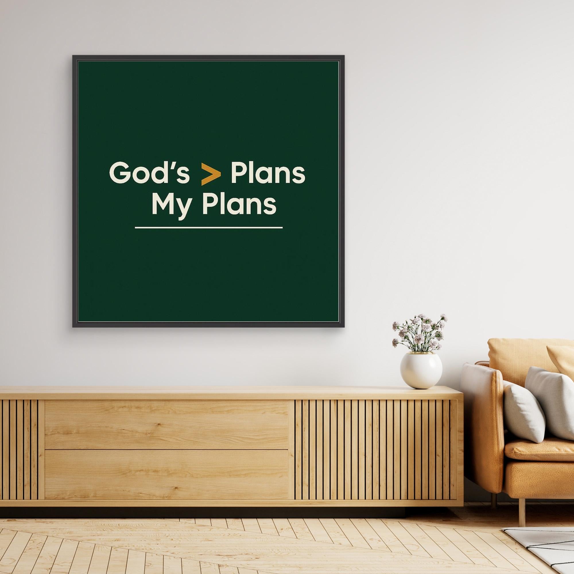 God’s Plans Over My Plans Wall Art | Office Decor Quote