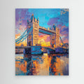 Hallway London Tower Bridge Sunset Canvas Wall Art - Framed Pop Art
