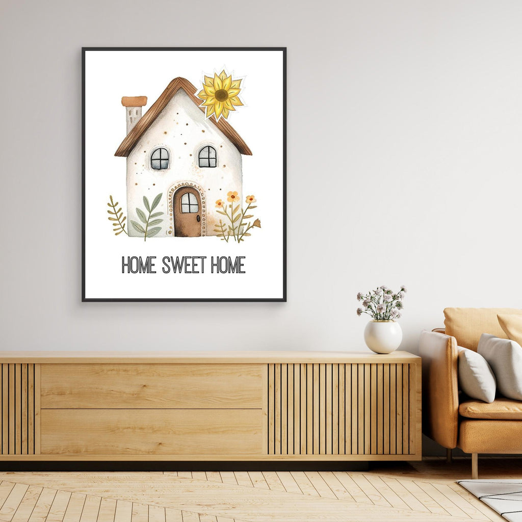 Home Sweet Home Wall Art Canvas Print for Hallway Decor - Framed Pop Art