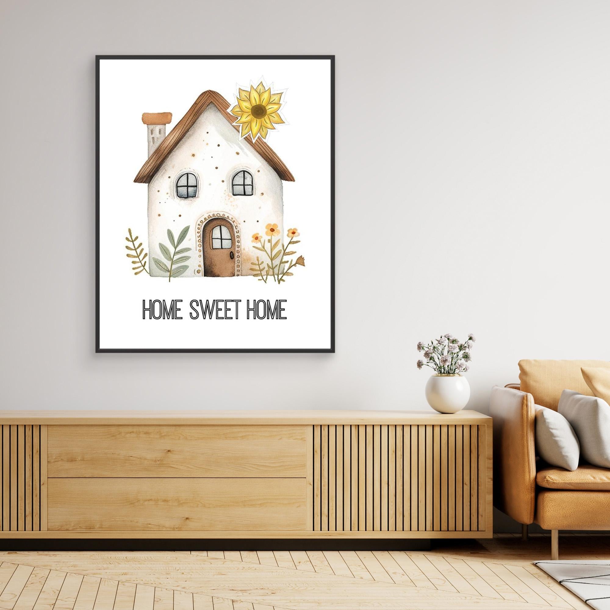 Home Sweet Home Wall Art Canvas Print for Hallway Decor - Framed Pop Art