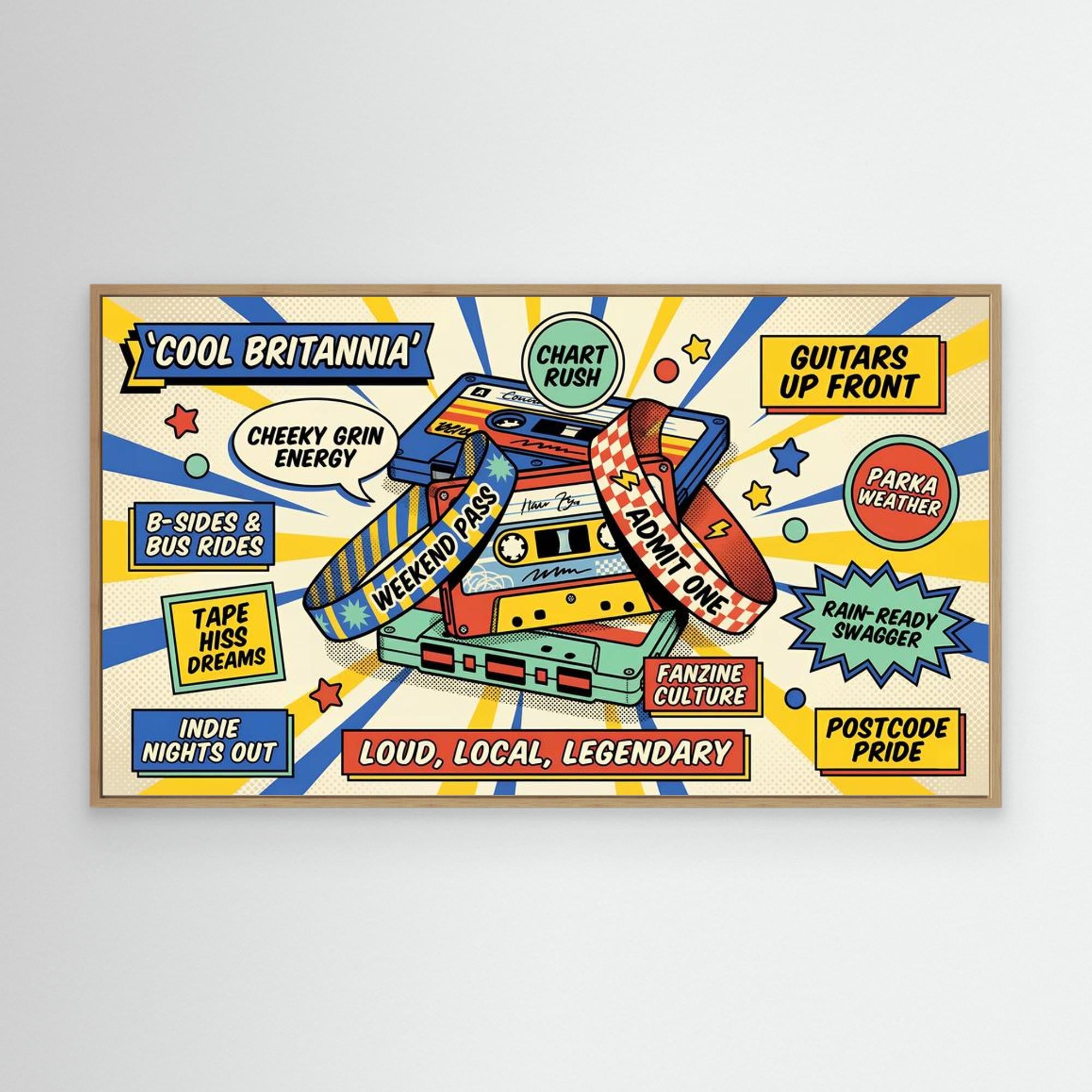Britpop Cassette Canvas – Loud Local Legendary Art