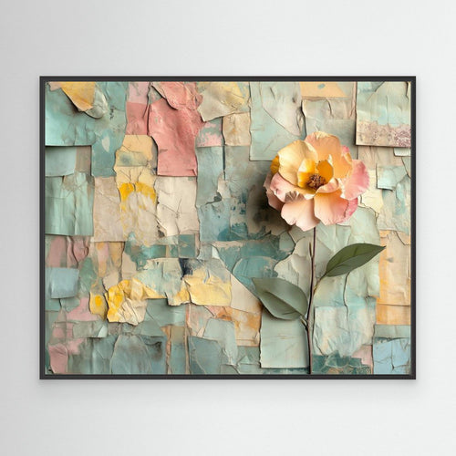 Abstract Floral Wall Art Canvas for Bedroom Decor - Framed Pop Art