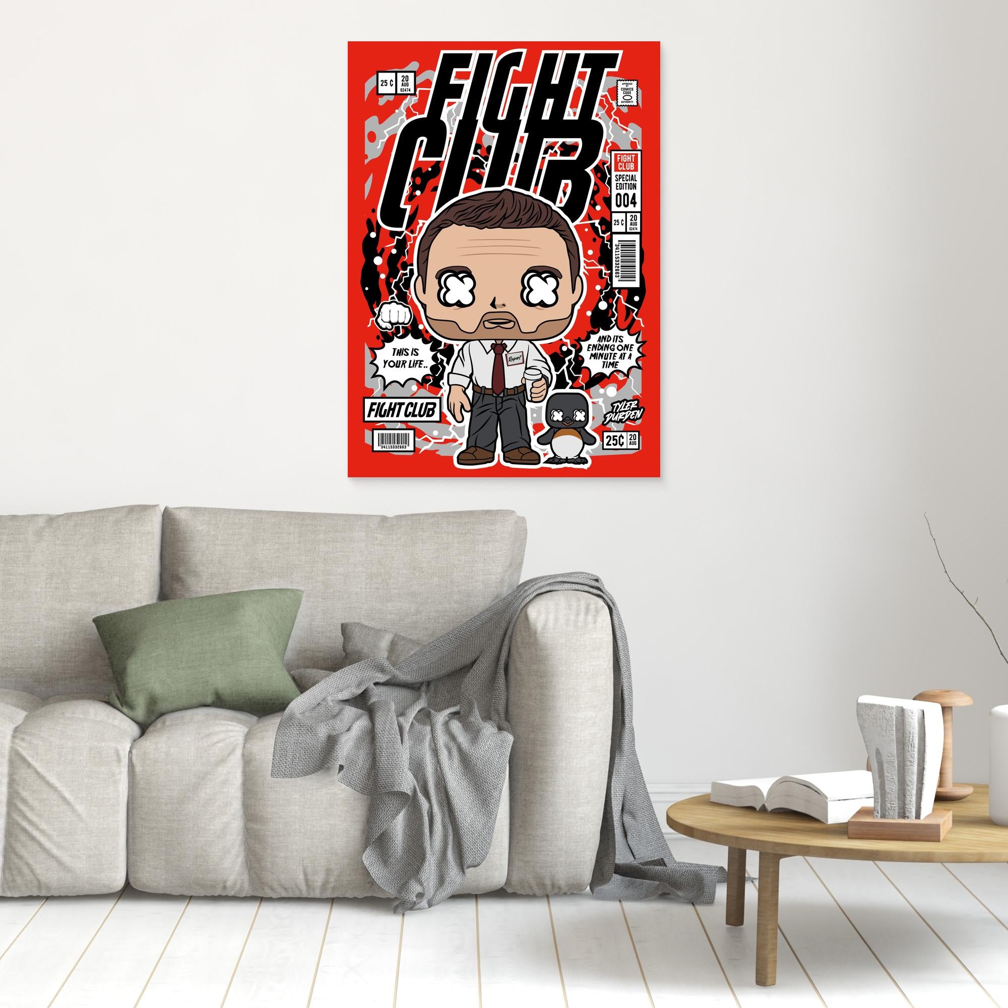 Fight Club Pop Art Canvas – Cool Lounge Wall Decor - Framed Pop Art