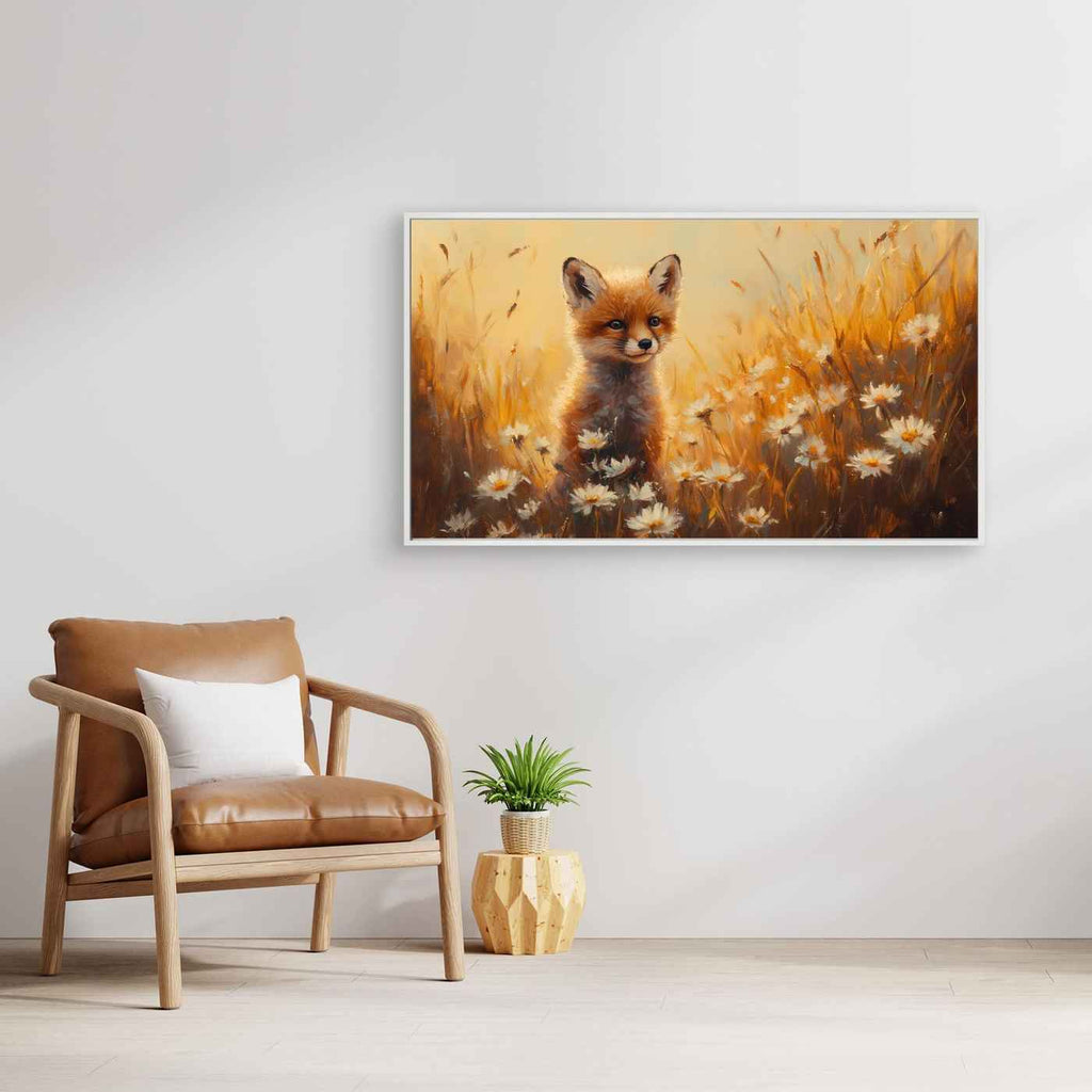 Fox Cub Nursery Wall Art | Woodland Animal Framed Canvas
