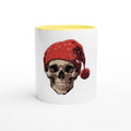 Skull in Red Beanie Coffee Mug | Edgy Alternative Gift - Framed Pop Art