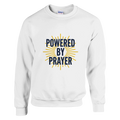 Powered by Prayer White Sweatshirt | Gildan® 18000 - Framed Pop Art