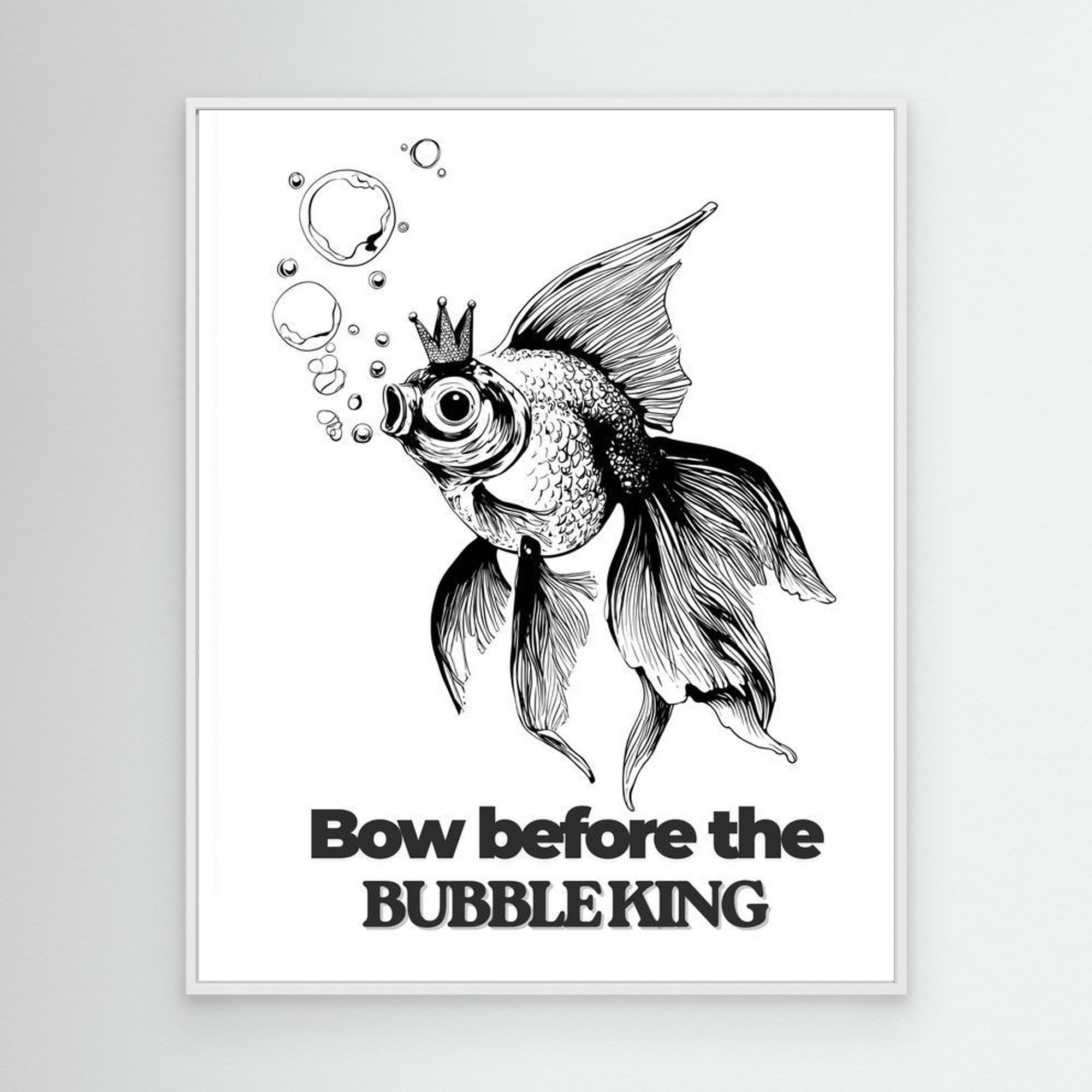 Bow Before The Bubble King Goldfish Wall Art Print