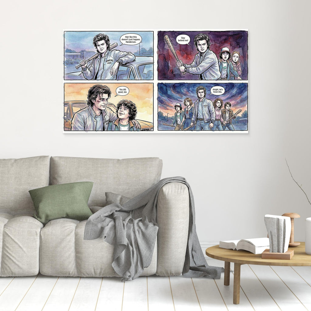 Stranger Hero Comic Canvas Print | Hawkins Style Wall Art