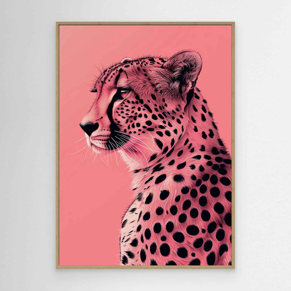Pink Cheetah Nursery Wall Art | Pop Art Canvas Print