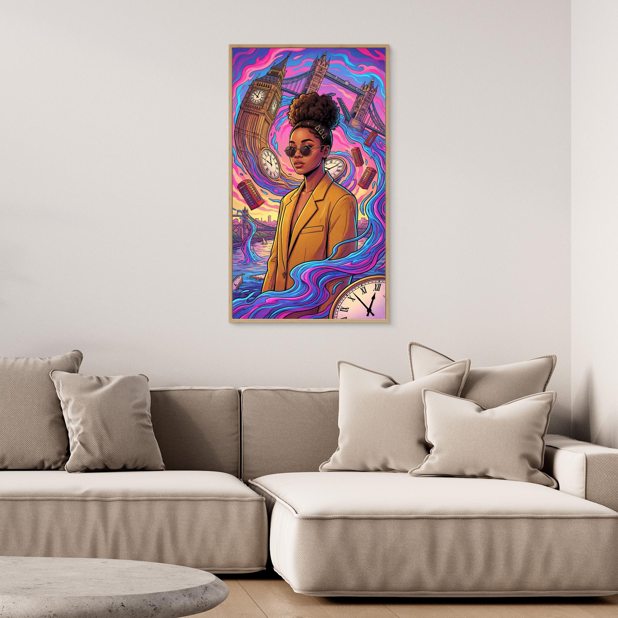 London Dreamscape Surreal Canvas Art | Vibrant Wall Decor - Framed Pop Art