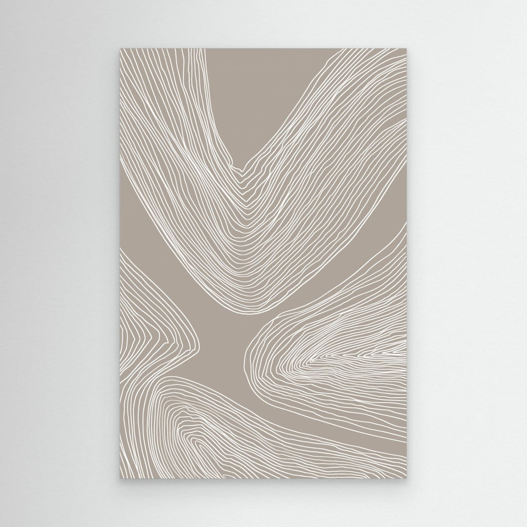 Minimalist Abstract Lines – Neutral Hallway Wall Art - Framed Pop Art