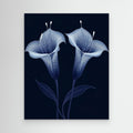 Navy Hummingbird & Blossom Wall Art | Modern Floral Nursery - Framed Pop Art