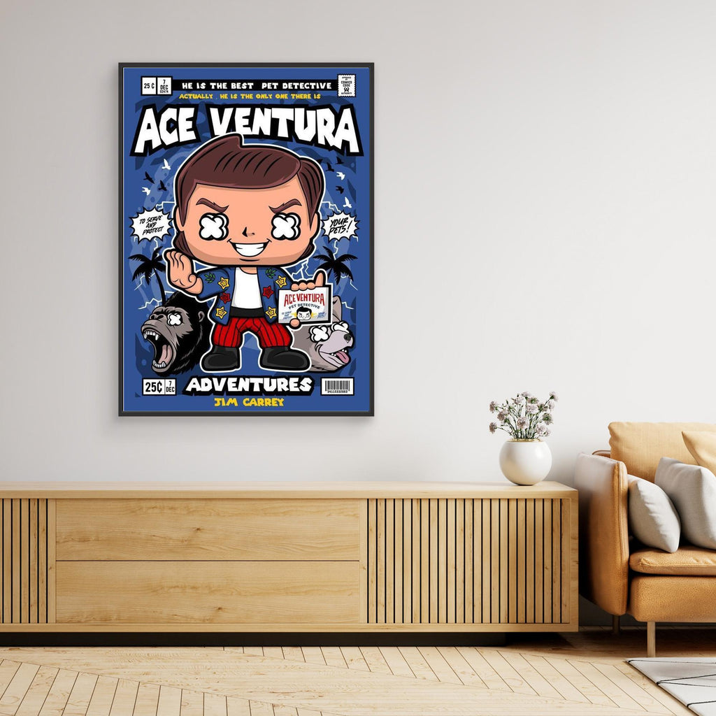 Ace Ventura Pet Detective Comic Style Canvas Wall Art
