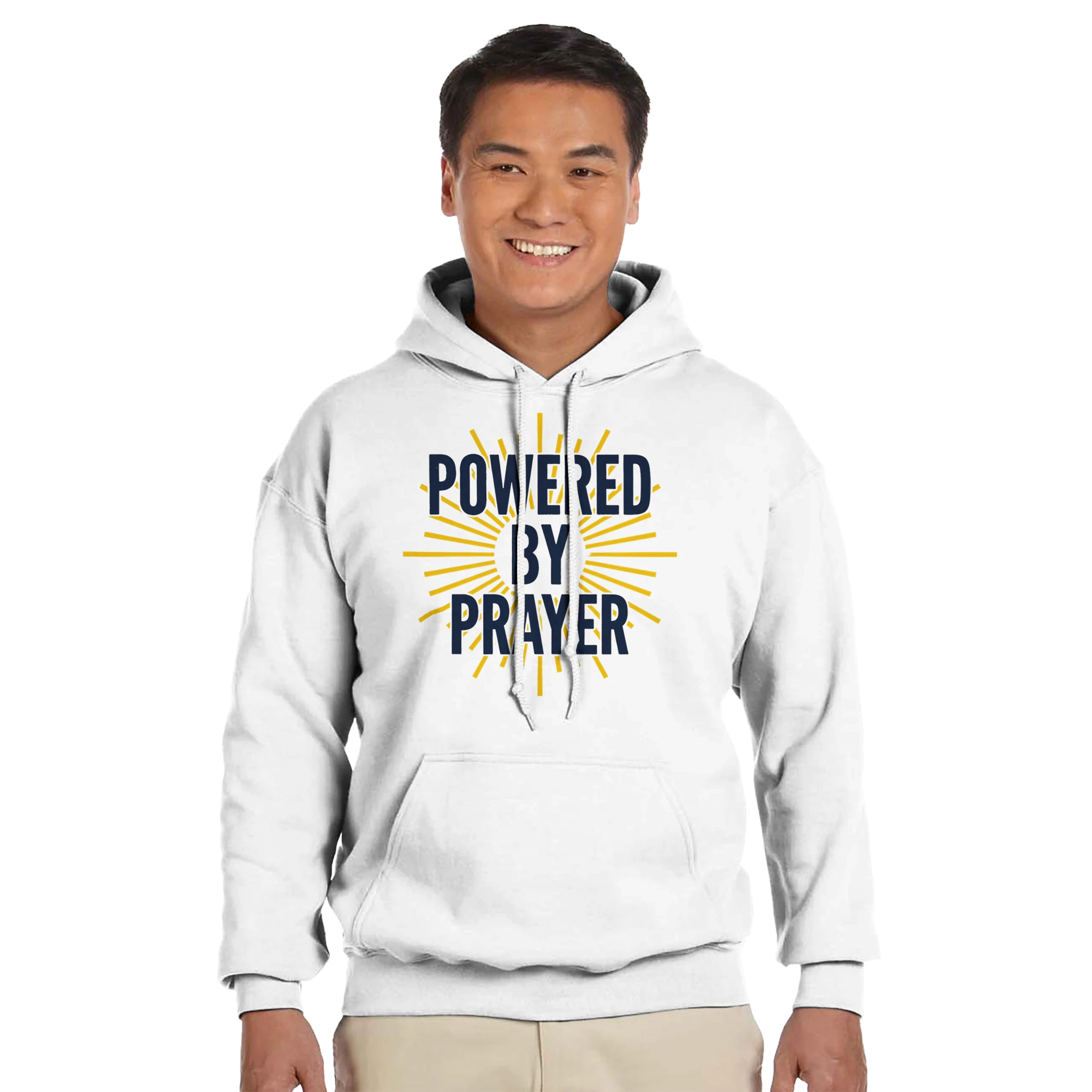Powered by Prayer Hoodie | Gildan® 18500 - Framed Pop Art