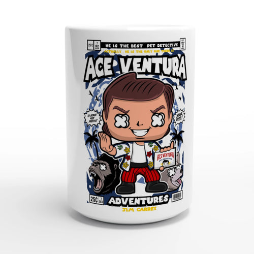 Ace Ventura Pet Detective Comic Style 15oz Ceramic Mug - Framed Pop Art