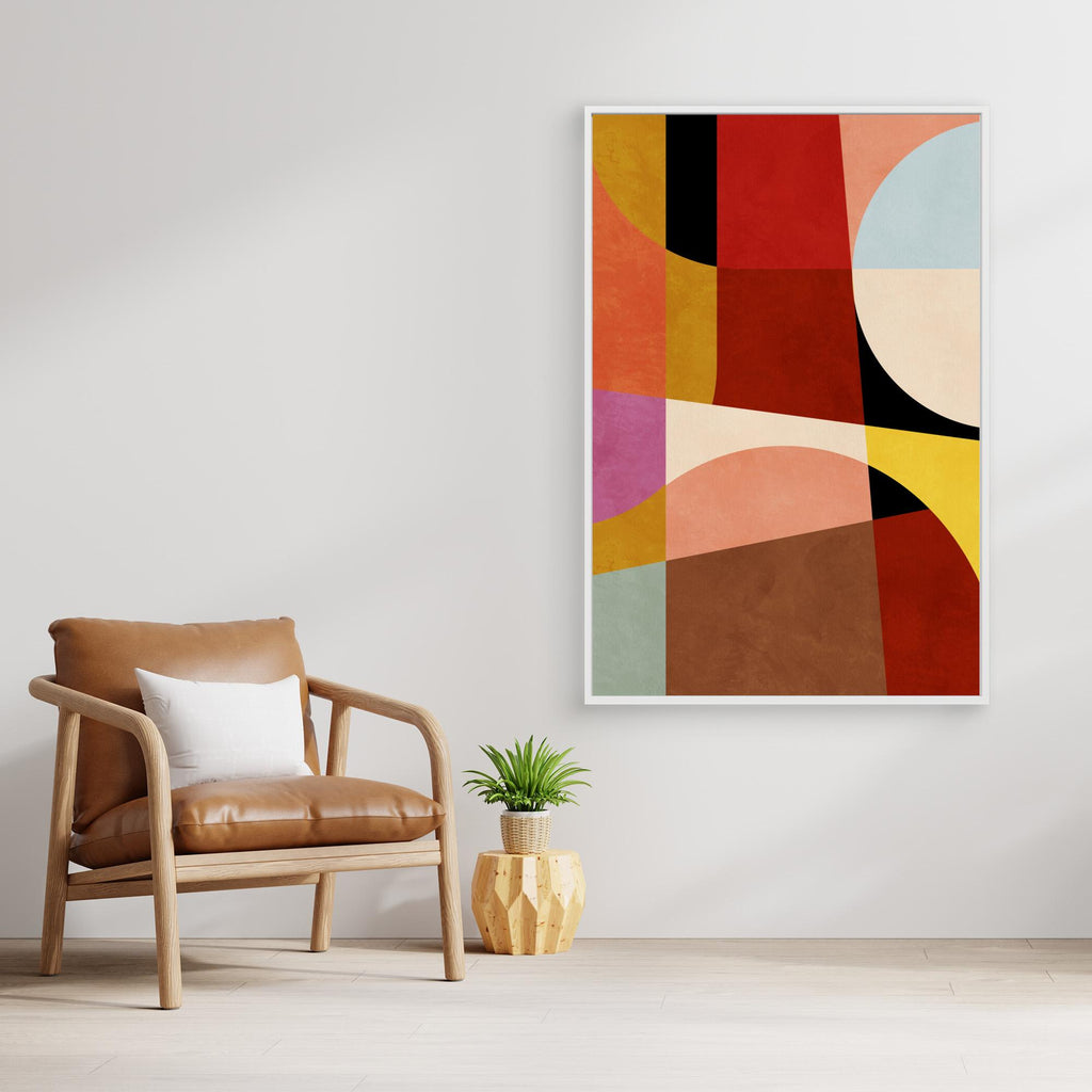 Bauhaus Abstract Shapes – Vibrant Hallway Wall Art - Framed Pop Art