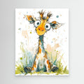 Cute Giraffe Nursery Wall Art | Watercolour Kids Decor - Framed Pop Art