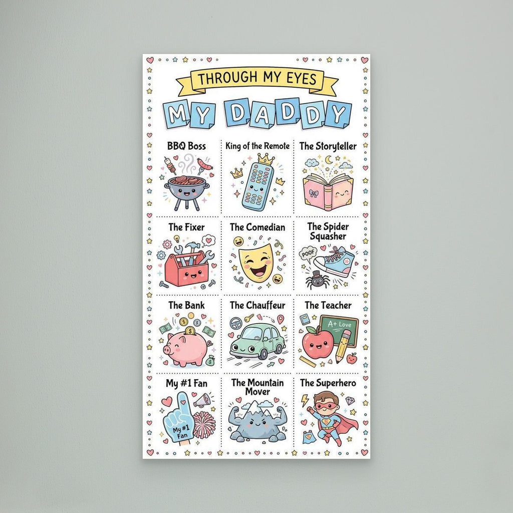 Personalised "Through My Eyes" Dad Canvas Art | Custom Gift