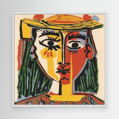 Abstract Cubist Face Art | Modern Hallway Wall Decor - Framed Pop Art