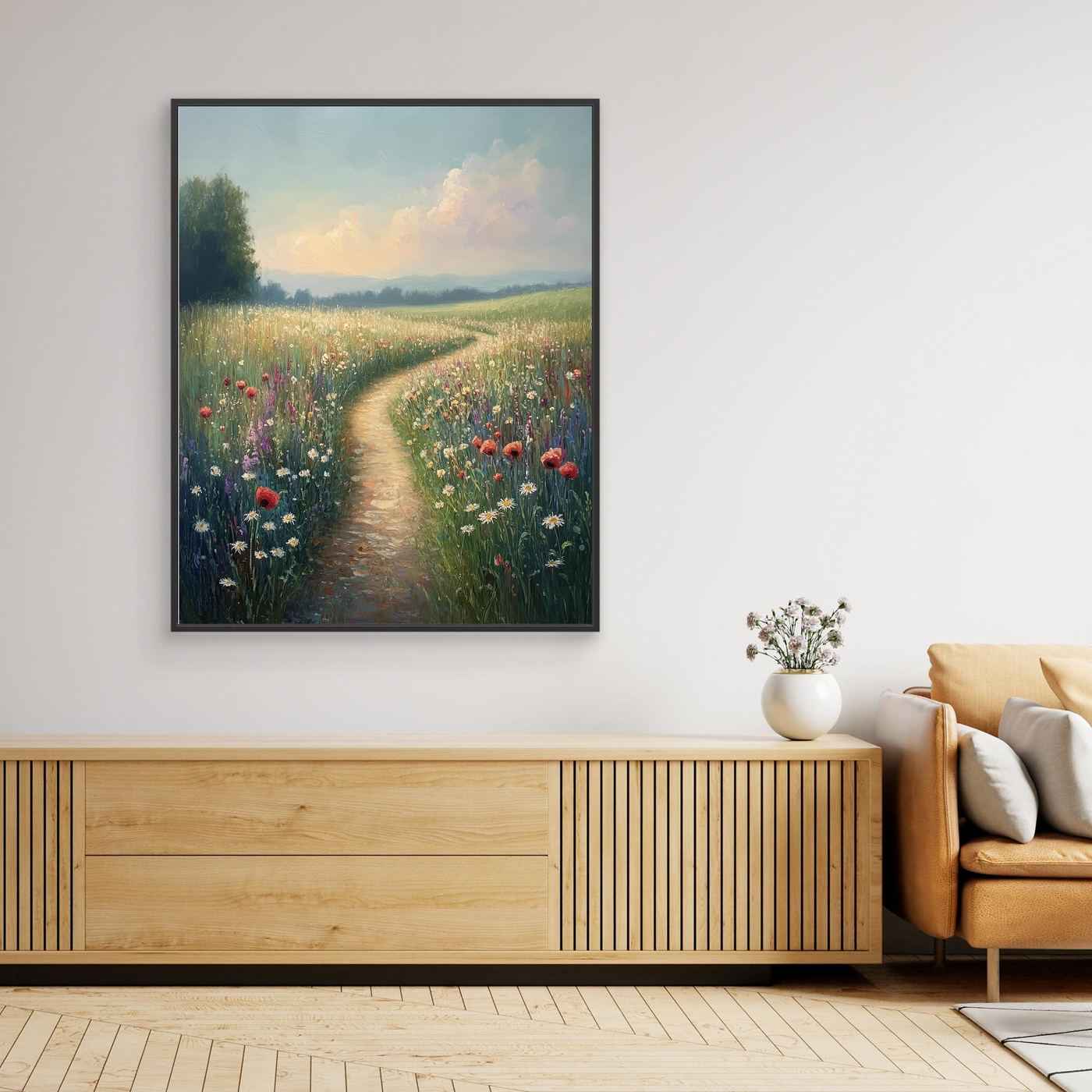 Wildflower Meadow Canvas Wall Art | Cottagecore Decor