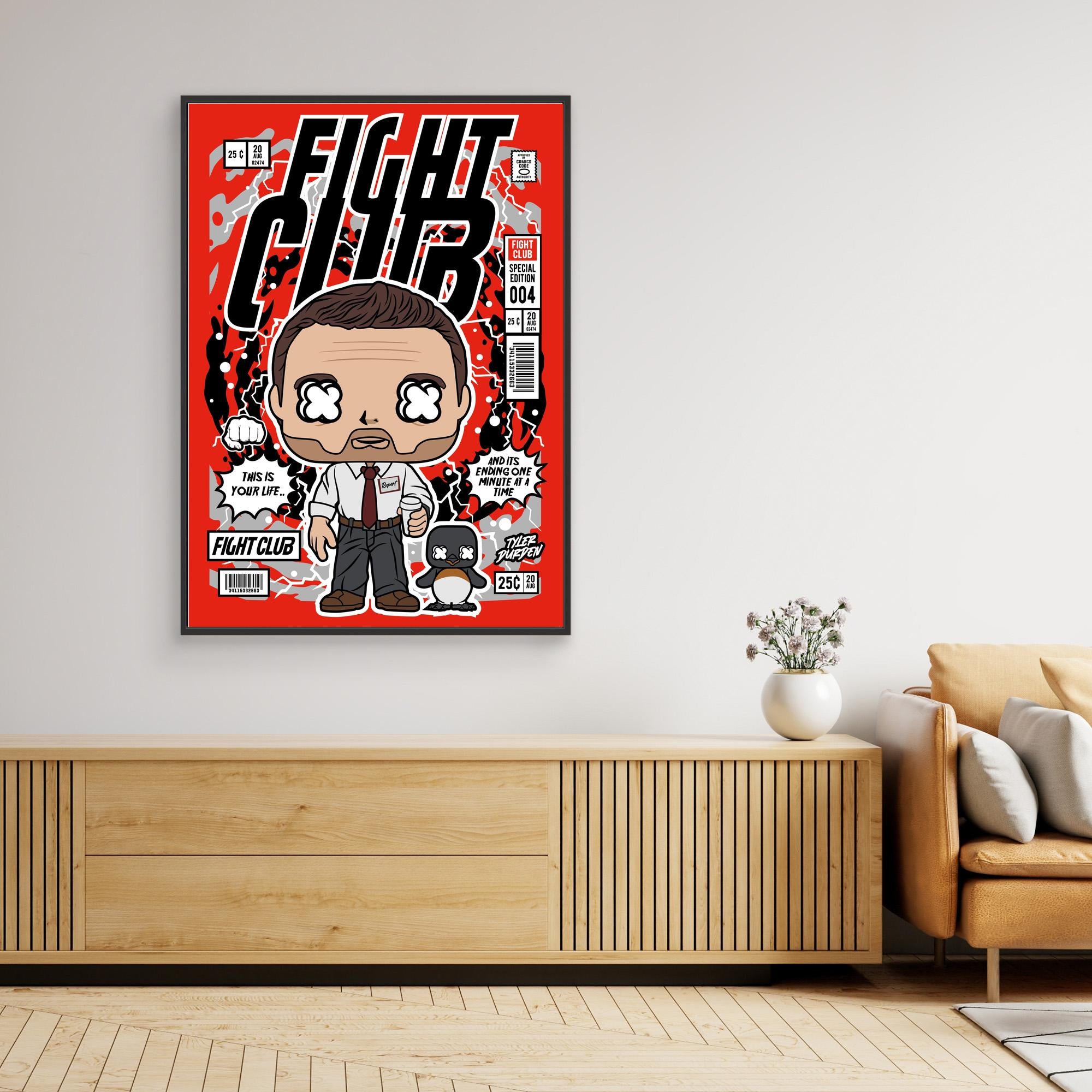 Fight Club Pop Art Canvas – Cool Lounge Wall Decor - Framed Pop Art