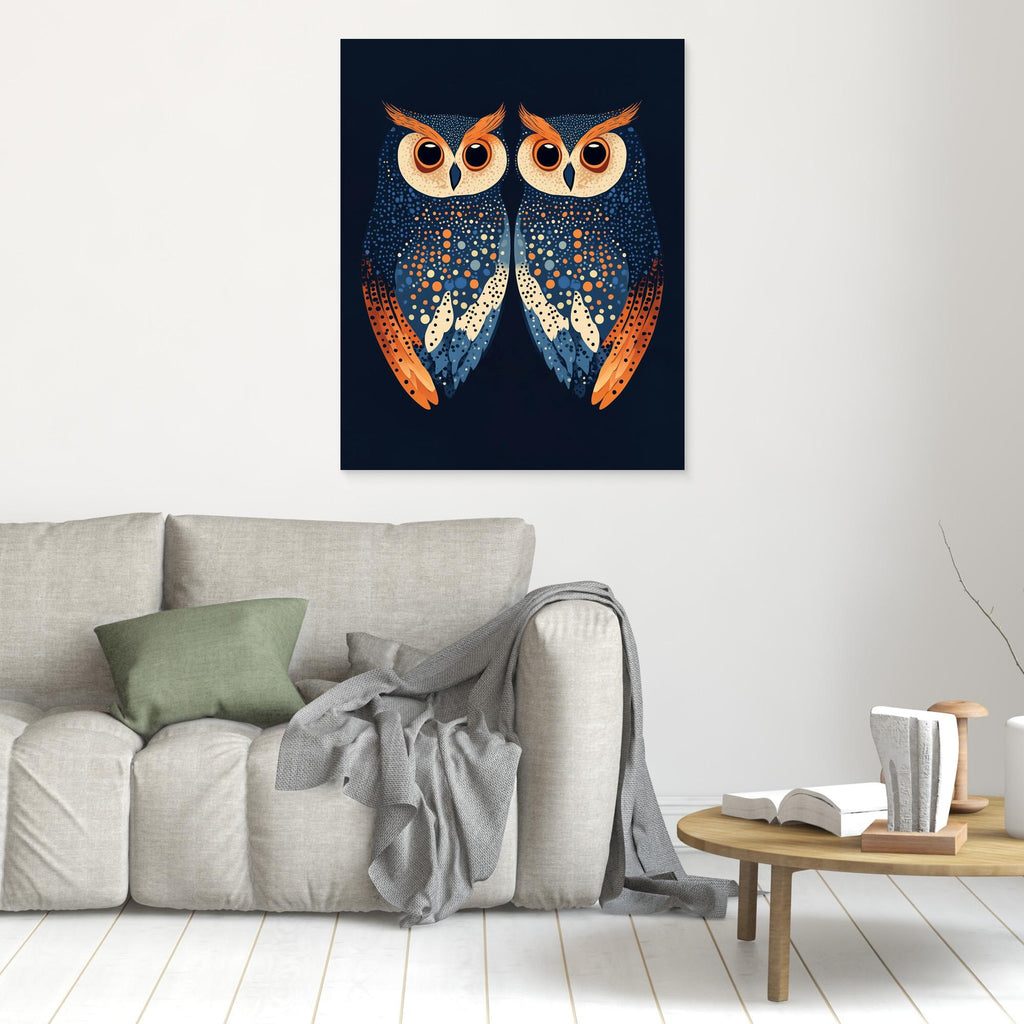 Hallway Wall Art – Modern Owl Canvas Print - Framed Pop Art