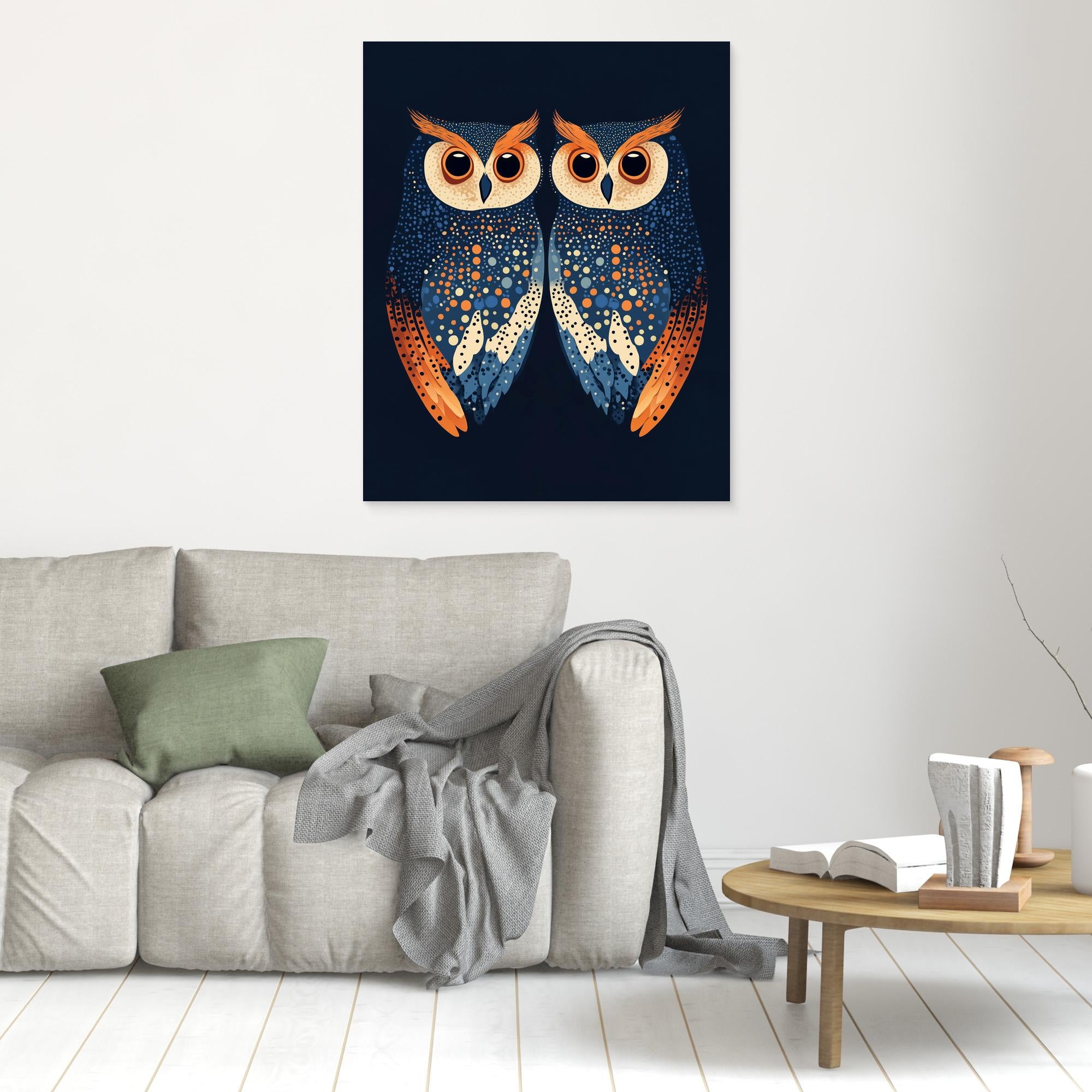 Hallway Wall Art – Modern Owl Canvas Print - Framed Pop Art