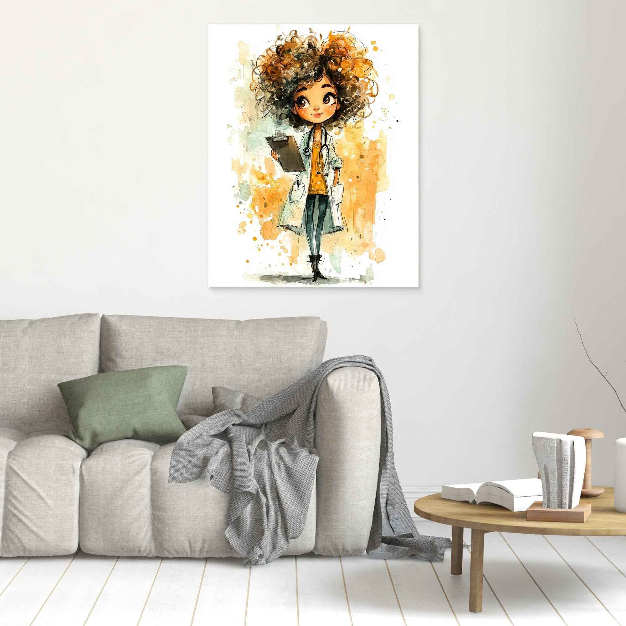 Future Doctor Kids Watercolour Wall Art - Framed Pop Art