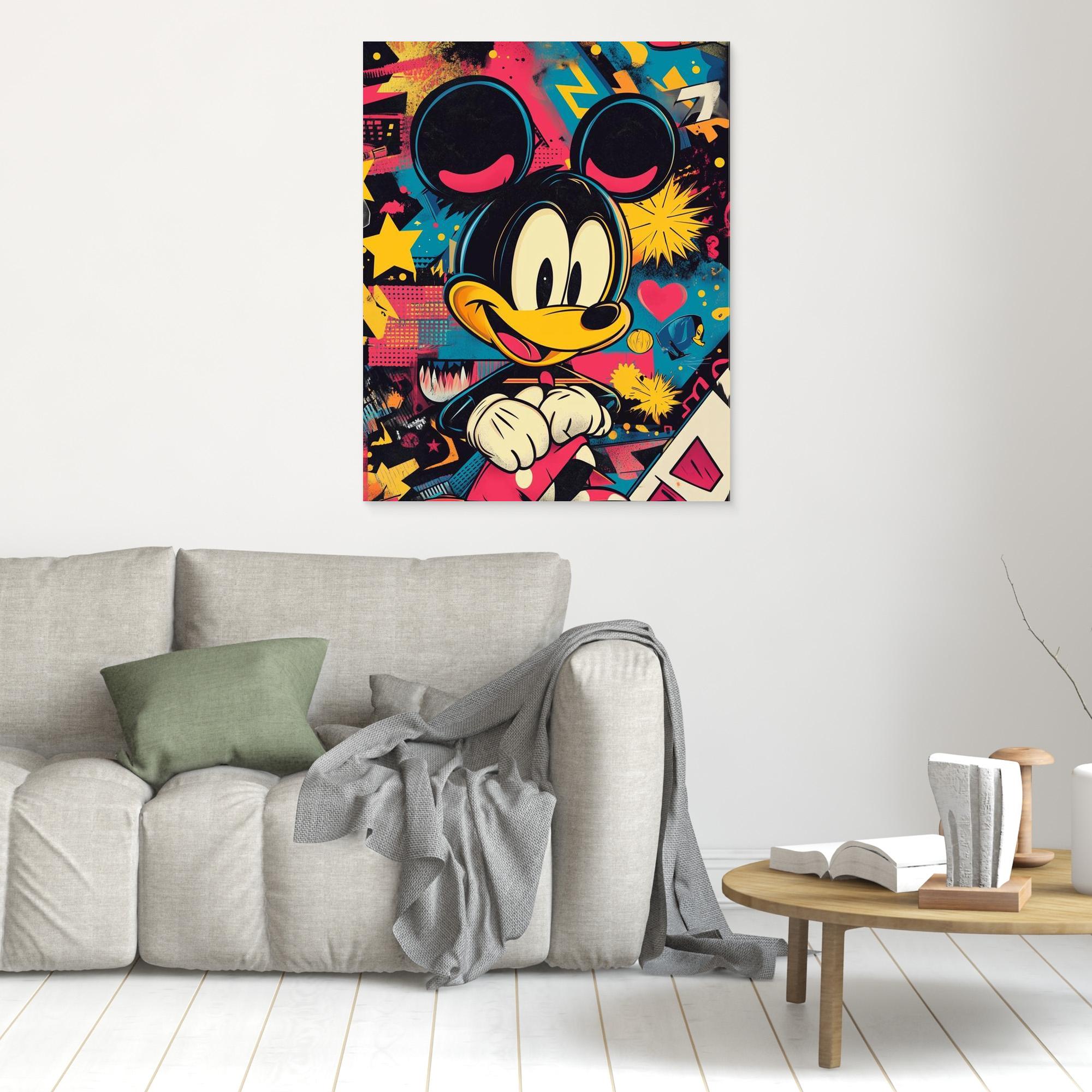 Urban Graffiti Mouse Wall Art | Modern Pop Culture Print - Framed Pop Art