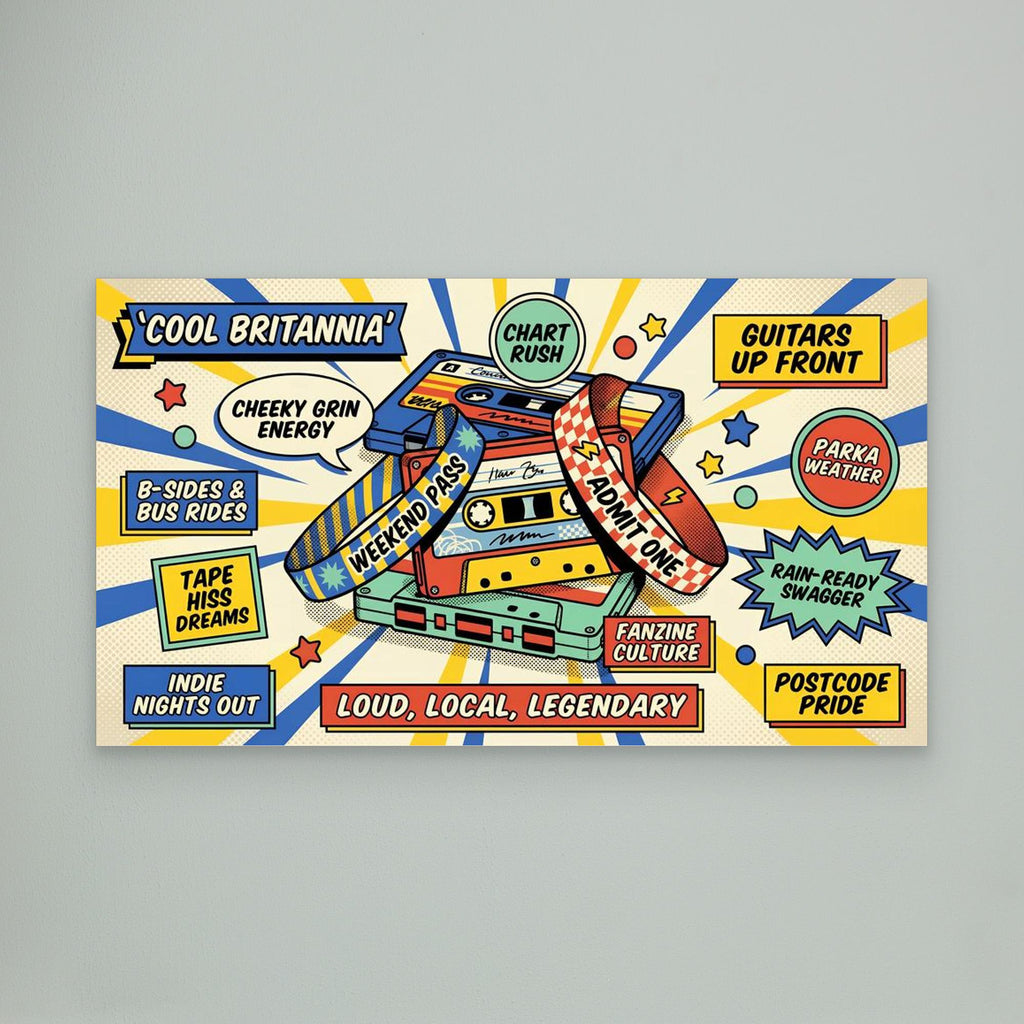 Britpop Cassette Canvas – Loud Local Legendary Art