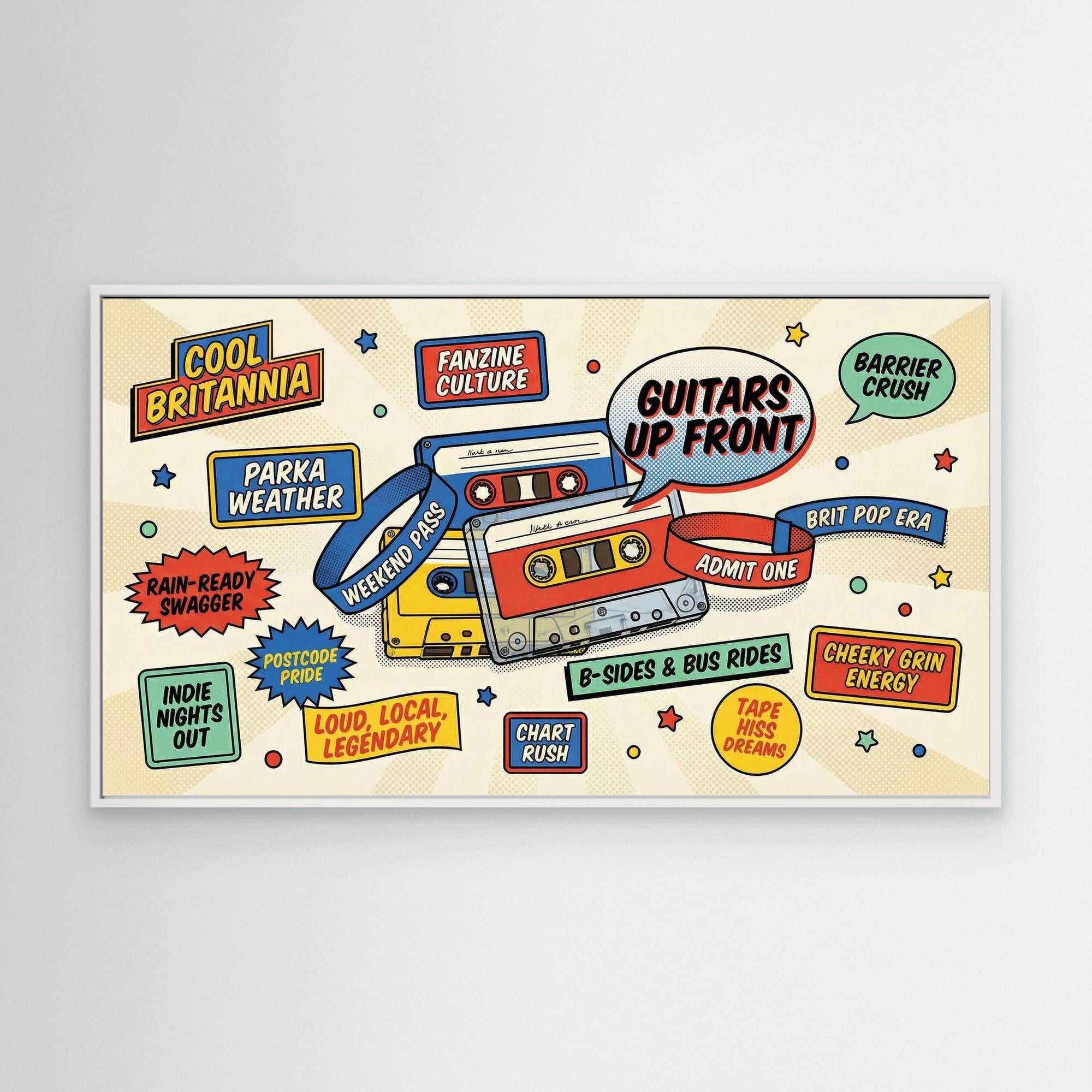 Britpop Cassette Wall Art – Cool Britannia Canvas