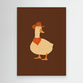 Cowboy Duck Art Print | Fun Nursery & Kid's Room Decor - Framed Pop Art