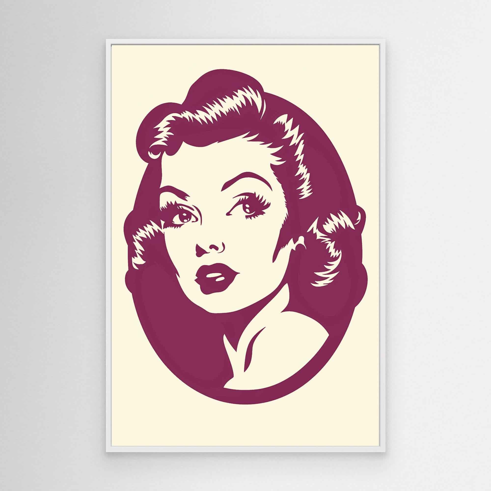 Retro Pin Up Portrait Print | Bedroom Wall Art Canvas