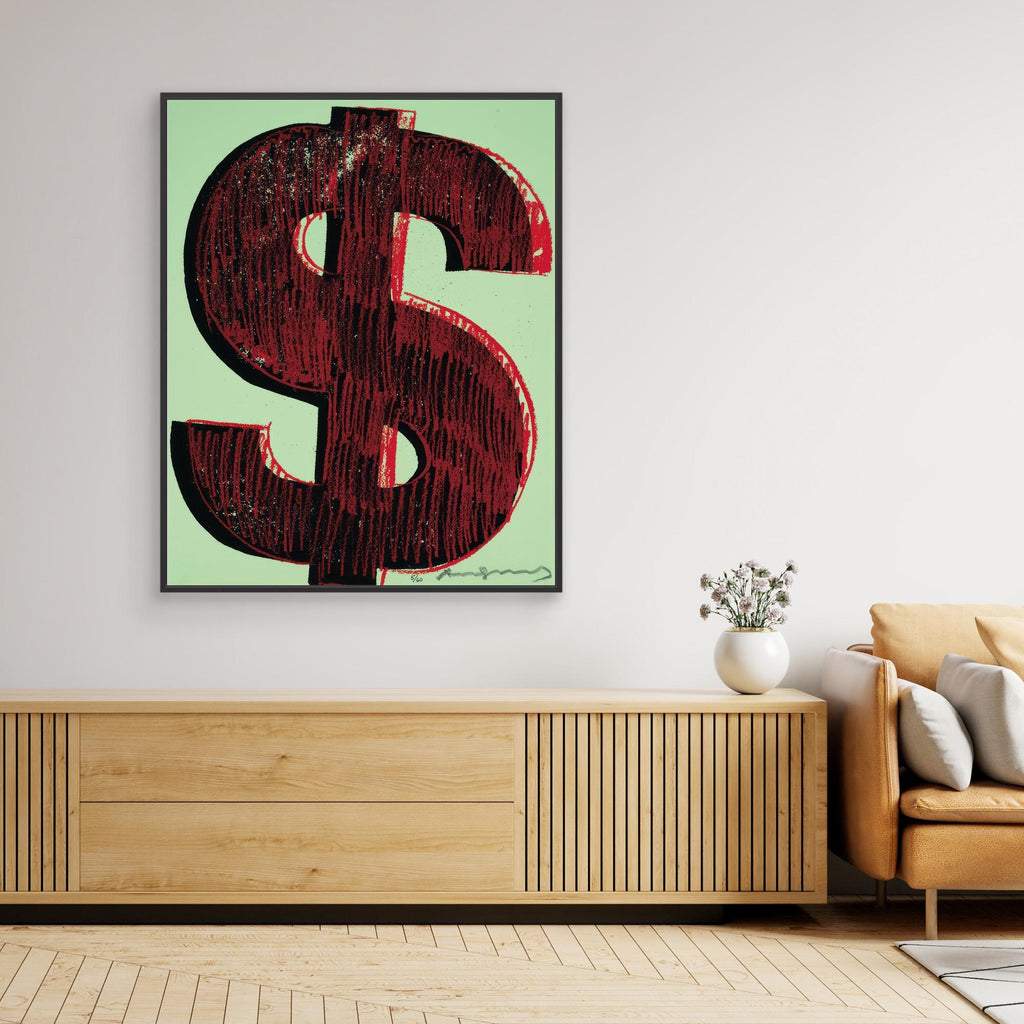 Andy Warhol Style Dollar Sign Print | Modern Office Wall Art - Framed Pop Art