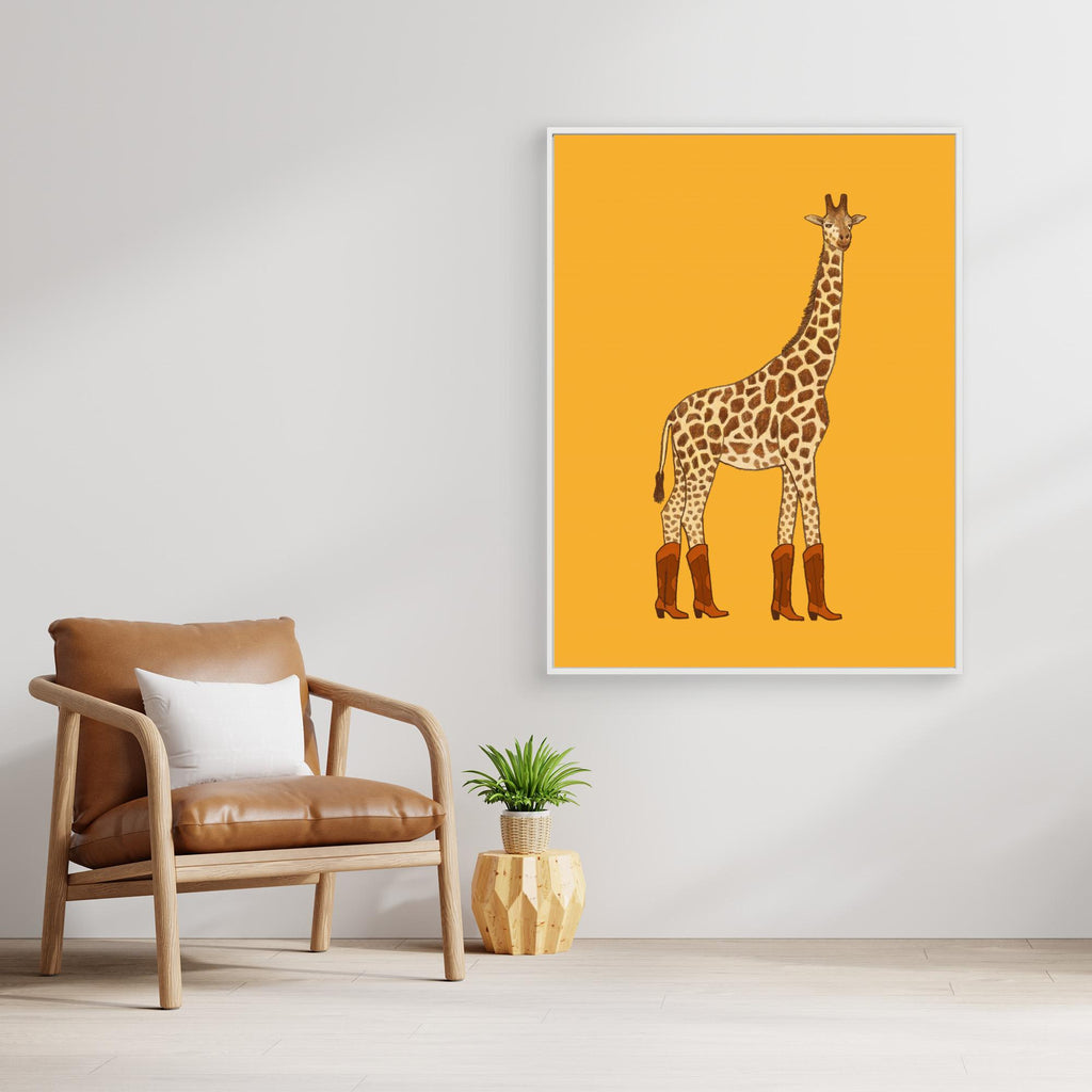Jolene Cowgirl Giraffe Print | Quirky Nursery Wall Art - Framed Pop Art