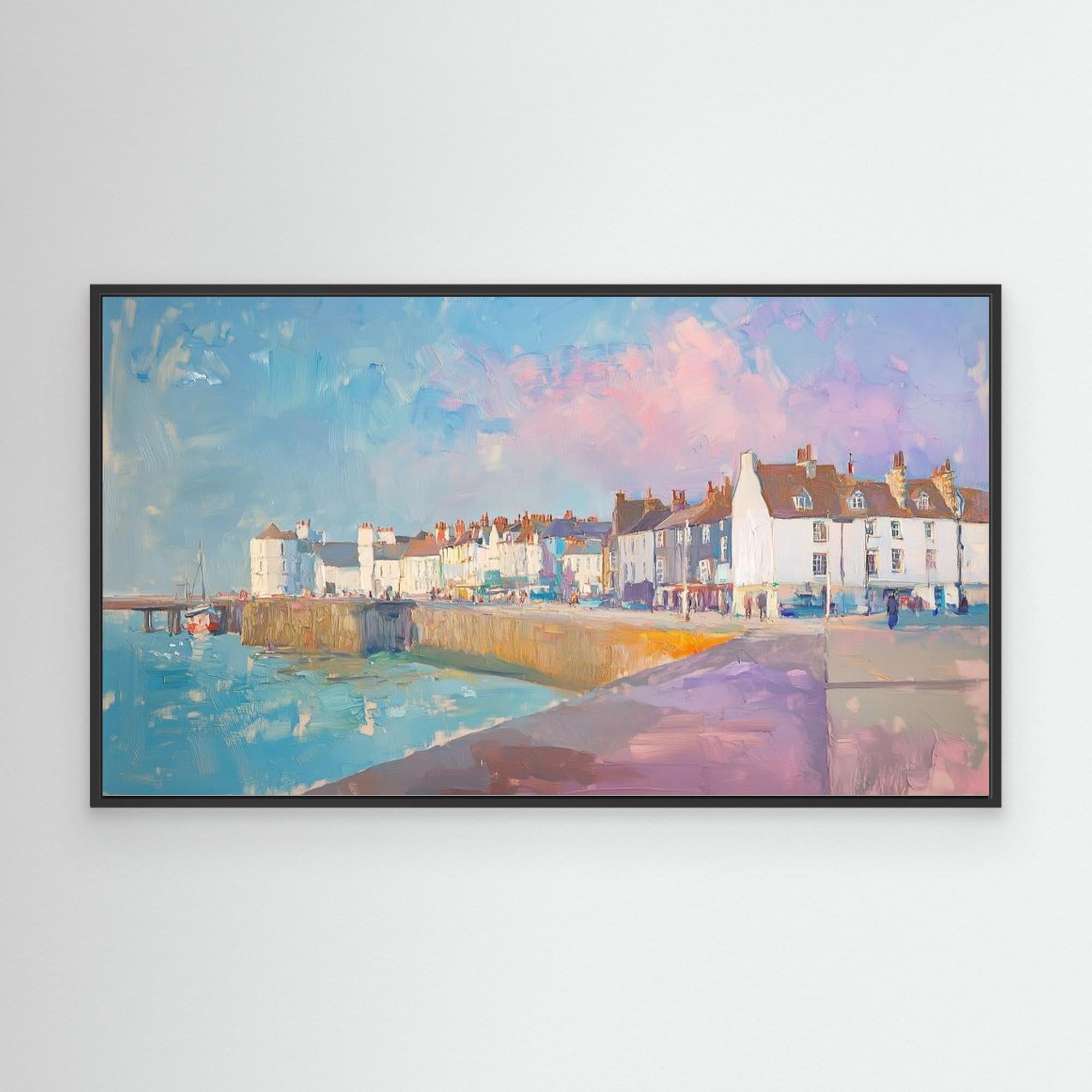 Margate Old Town & Pier Pastel Harbour Canvas Art Print