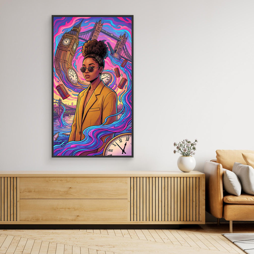 London Dreamscape Surreal Canvas Art | Vibrant Wall Decor - Framed Pop Art