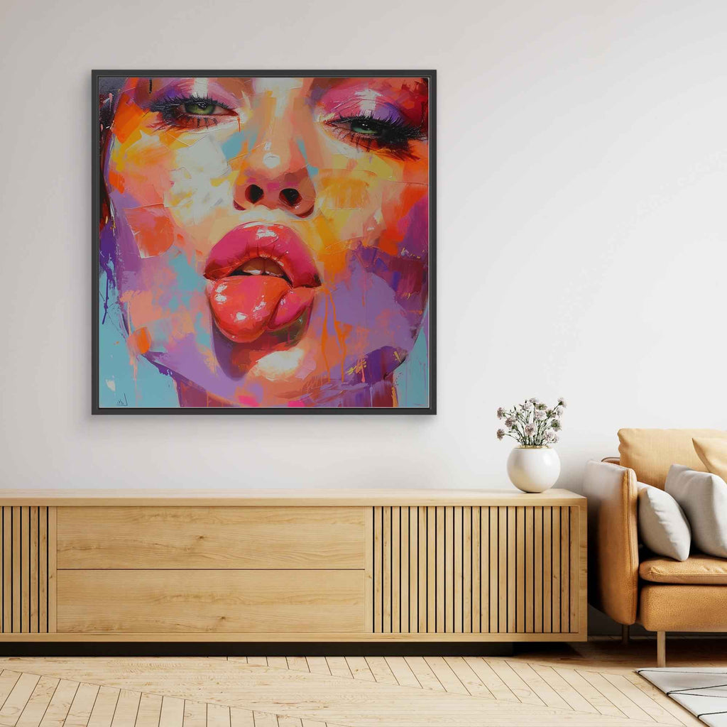 Abstract Female Face Portrait | Bold Modern Bedroom Wall Art