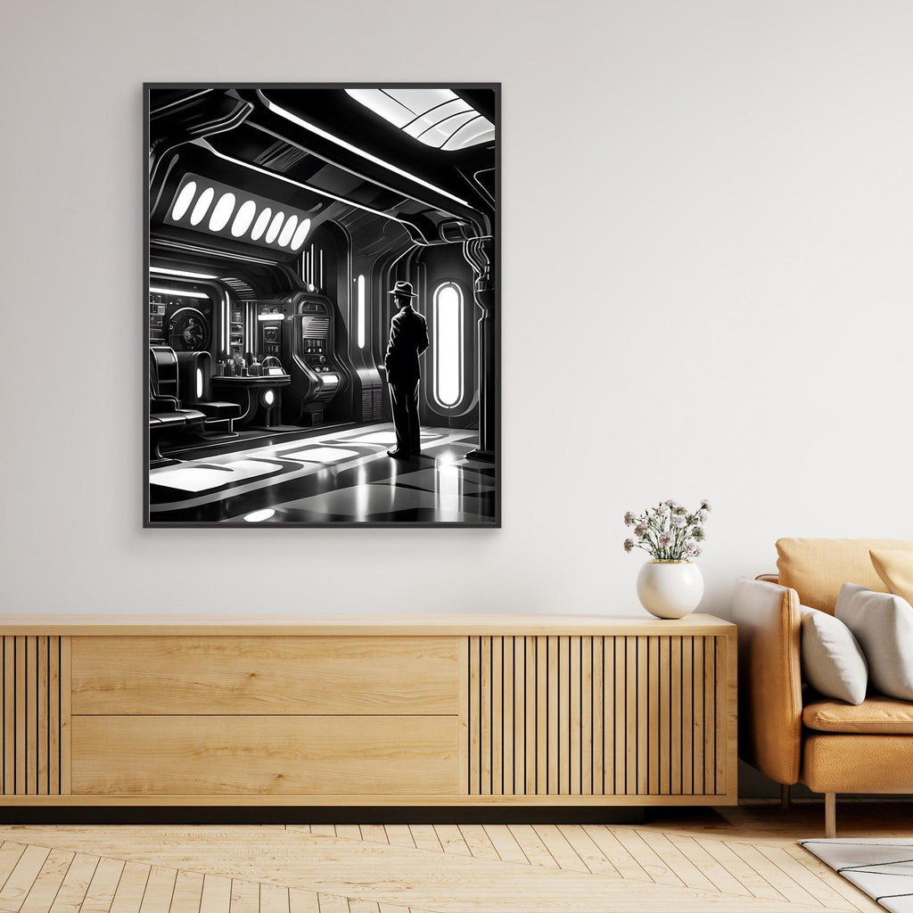 Retro-Futuristic Noir Sci-Fi Wall Art | Canvas Print - Framed Pop Art